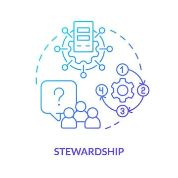 Stewardship blue gradient concept icon Illustrazione stock