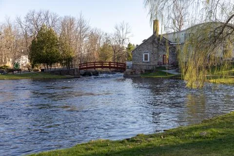 Stewart Park with river during spring in Perth, Ontario, Canada Foto stock