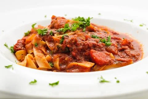 Steweb beef with noodle Stock Photos