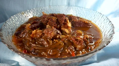 Stewed Beef, a healthy and nutritious delicacy. Anhui Province, China, Asia Stock Footage 334895248