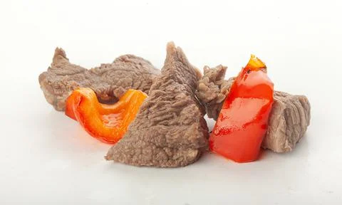 Stewed beef with red pepper Stock Photos