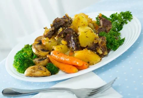 Stewed with beef with vegetables Stock-Fotos