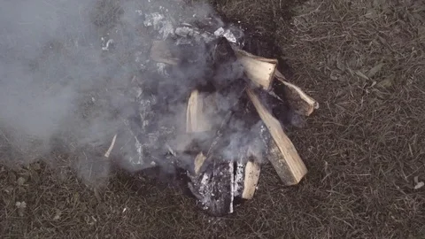 Stewed bonfire smokes Stock Footage 97278085
