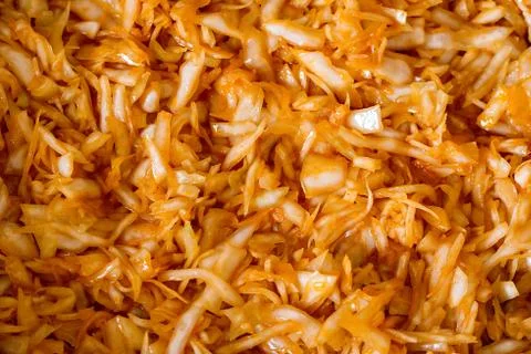 Stewed cabbage close up background Stock Photos