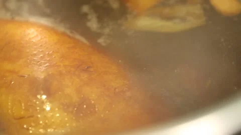 Stewed chicken cooked in large pot (2) Stock Footage 202206065