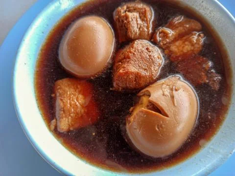 Stewed eggs Stock Photos