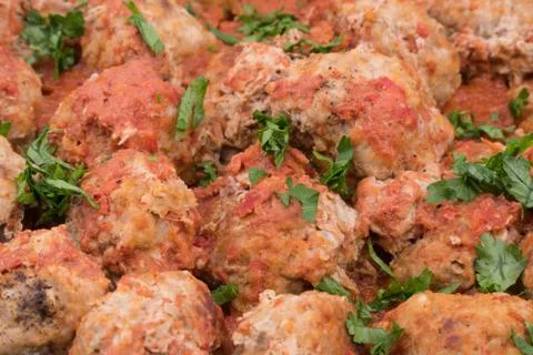 Stewed meatballs. Stock Photos