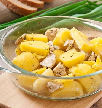 Stewed potatoes with chicken Stock Photos