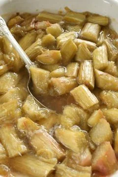 Stewed rhubarb Stock Photos