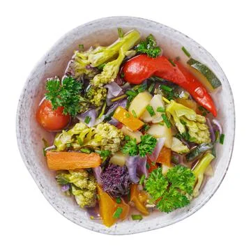 Stewed vegetables isolated Fotos de archivo
