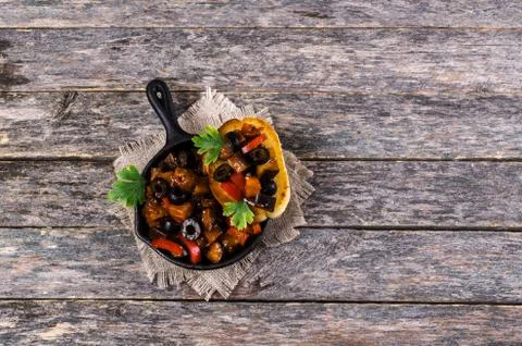 Stewed vegetables in sauce Stock Photos