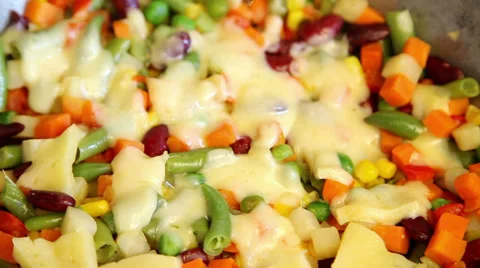 Stewing vegetables with cheese Stock Footage 36739420