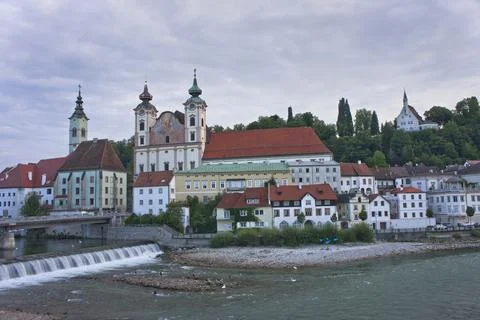 Steyr, Old city view by the river, Austria, Europe Stock-Fotos