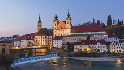 Steyr old town hyperlapse Stock Footage 294049631