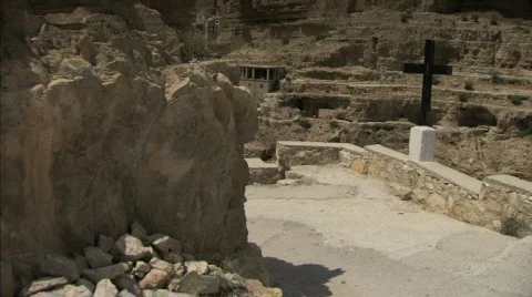 St.Georges Monastery, Jericho Stock Footage 720983