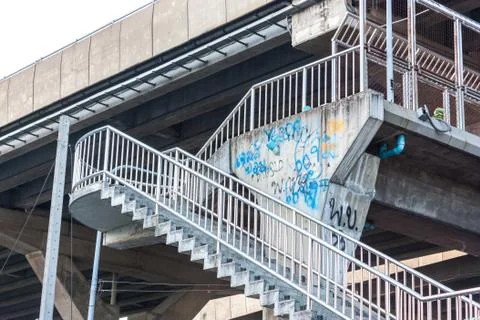 Up stiars to overpass Stock Photos