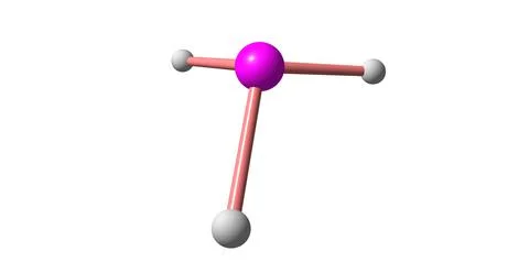 Stibine molecular structure isolated on white Stock Illustration