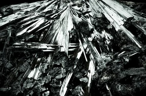 Stibinite crystal Stock Photos