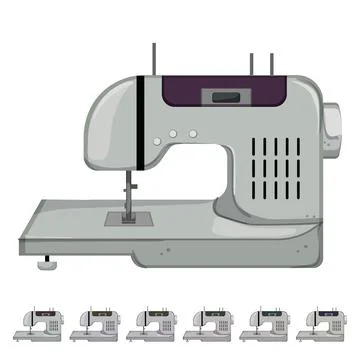 Stich sew machine cartoon vector graphic Illustrazione stock