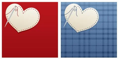 Stiched heart Stock Illustration