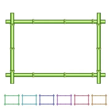 Stick bamboo frame cartoon vector graphic Stock Illustration