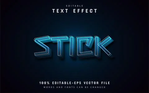 Stick blue gradient text effect Stock Illustration