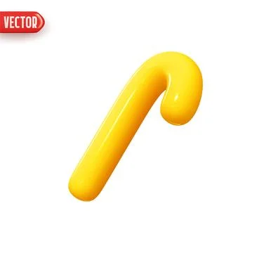 Stick cane geometric element. Minimal abstract Christmas cane candy. Realisti Stock Illustration