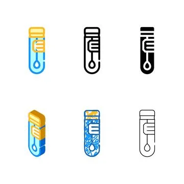 Stick clean in flask for analysis color icon vector Stock Illustration