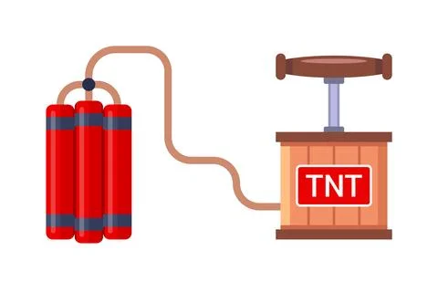 Stick of dynamite for explosion in mine Stock Illustration