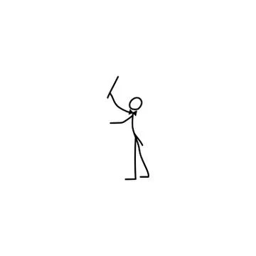 Stick fgure conductor man vector. Stock Illustration