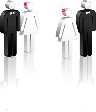 Stick Figure Couples Stock Illustration