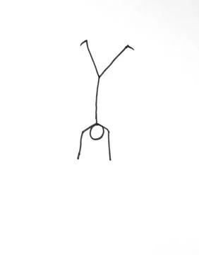 Stick Figure Doing a Handstand Stock Illustration