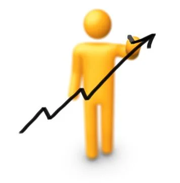 Stick figure drawing graph Illustrazione stock