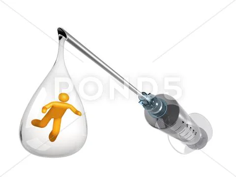 Stick figure in droplet Stock Illustration