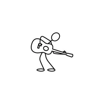 Stick figure guitar man vector Illustrazione stock