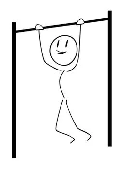 Stick Figure with horizontal bar Stock Illustration