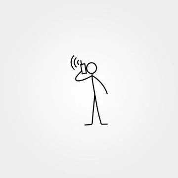 Stick figure icon vector man Stock Illustration