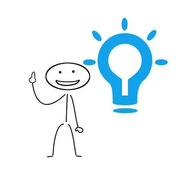 Stick figure with light bulb Stock Illustration