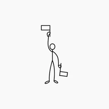Stick figure man referee Stock Illustration