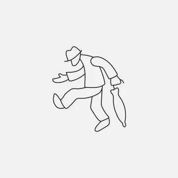 Stick figure old man Stock Illustration