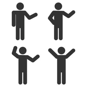 Stick figure positions set vector Stock Illustration
