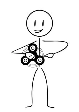 Stick figure with spinner Ilustração Stock