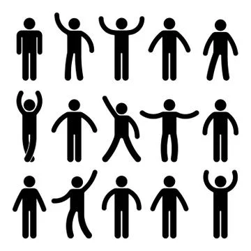 Stick figure standing position. Stock Illustration