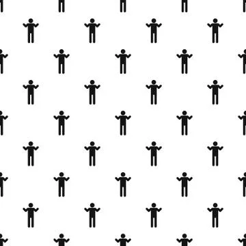Stick figure stickman pattern seamless Stockillustratie