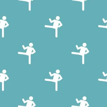 Stick figure stickman pattern seamless Illustrazione stock