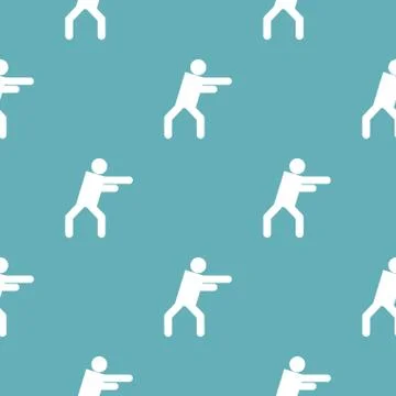 Stick figure stickman pattern seamless Illustrazione stock
