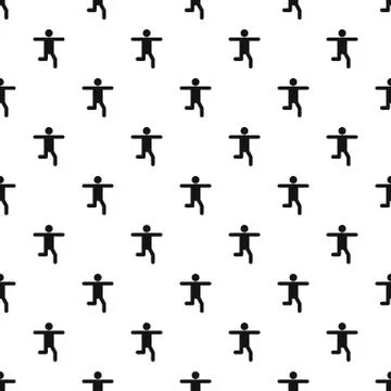 Stick figure stickman pattern vector seamless Stock Illustration