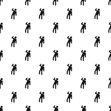 Stick figure stickman pattern vector seamless Stock Illustration