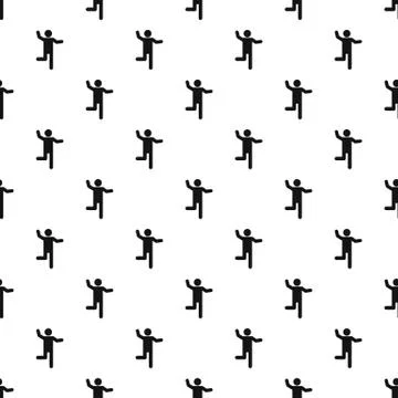 Stick figure stickman pattern vector seamless Stock Illustration