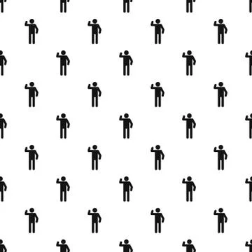 Stick figure stickman pattern vector seamless 库存插图